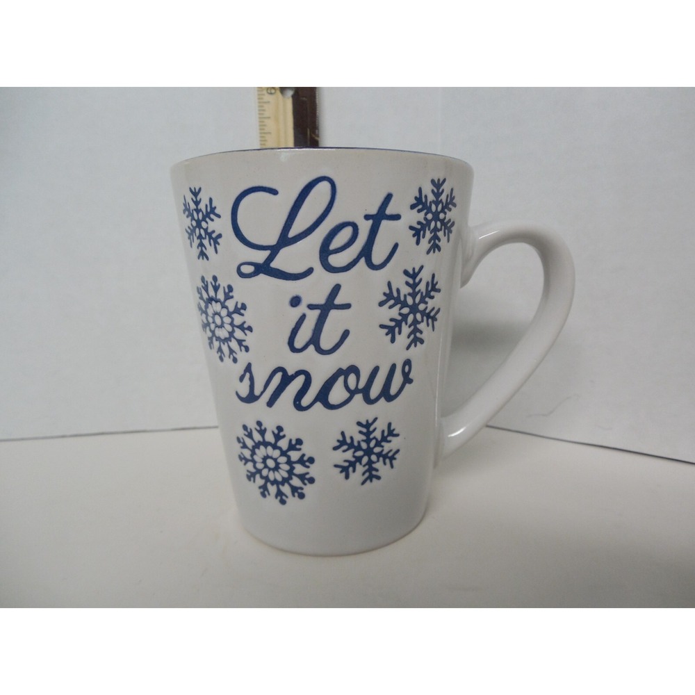 California Pantry  "Let it snow" Coffee / Tea Cup Mug 2022 / 12 oz Wh/Blue